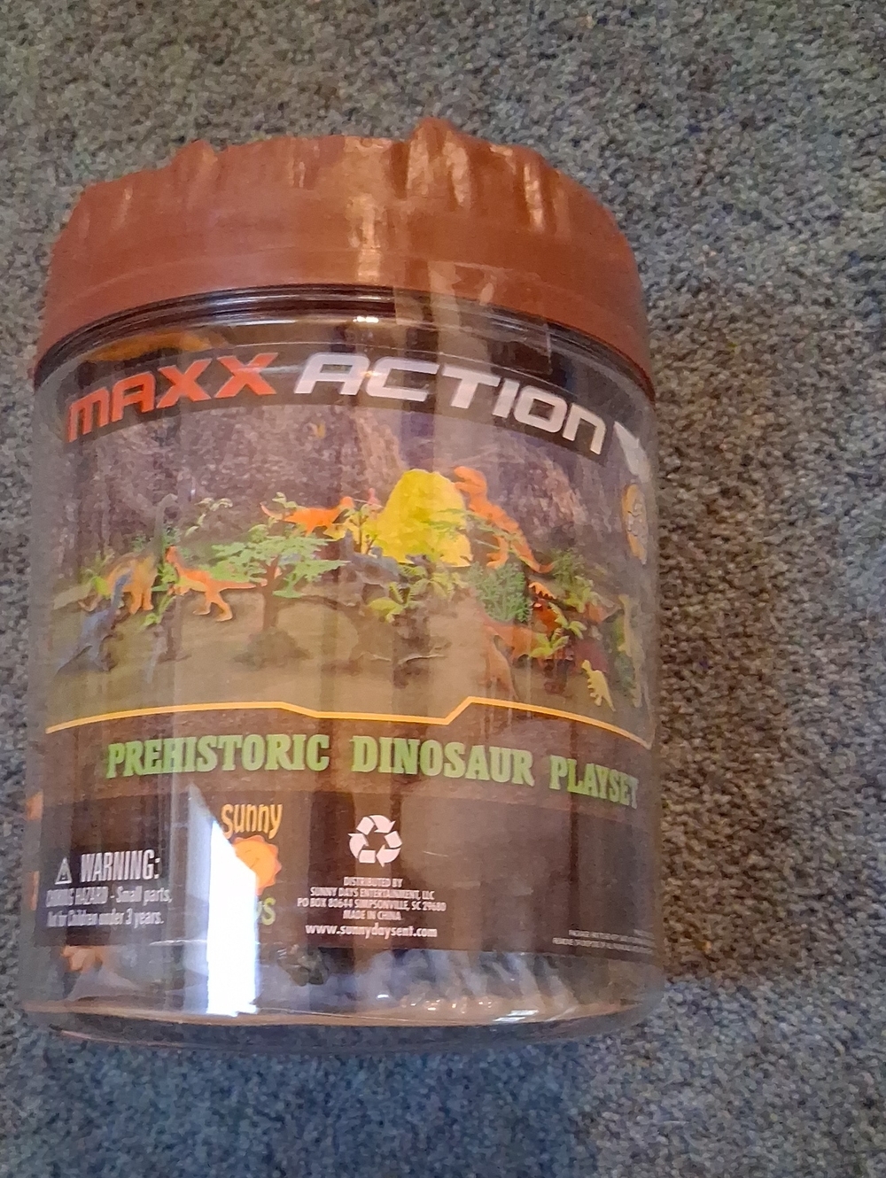 Prehistoric Dinosaur Playset - Brown & Green